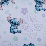 Jerry Fabrics Bela napenjalna enojna bombažna otroška rjuha 90x200 cm Lilo and Stitch "Ohana White" – | Shoptok.si