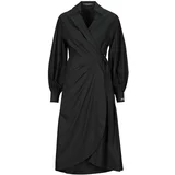WRAP SHIRT DRESS Crna