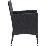 Poli Vrtni jedilni stoli 4 kosi poli ratan črne barve | Shoptok.si