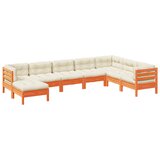  The Living Store Vrtna sedežna garnitura 8-delna z blazinami voščeno rjava - Vrtna Sedežna Garnitura, (21451138) | Shoptok.si