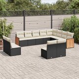  12-dijelni set vrtnih sofa od poliratana s jastucima crni | shoptok.hr
