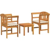  Set namještaja s jastukom 3 pcs Prirodna Čvrsto drvo akacije | shoptok.hr