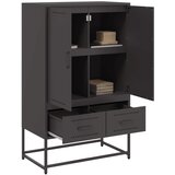 Visoka komoda crna 68x39x111,5 cm od čelika | shoptok.hr