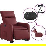 vidaXL Električni naslonjač na podizanje umjetna koža crvena boja vina | shoptok.hr