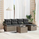  Sjedeća garnitura za vrt 6 kom. Poli ratan Crna 55 x 55 x 37 cm | shoptok.hr