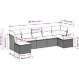 vidaXL 7-dijelni set vrtnih sofa svjetlosivi od poliratana | shoptok.hr