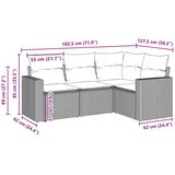  4-dijelni set vrtnih sofa od poliratana s jastucima smeđi | shoptok.hr