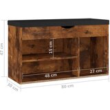 vidaXL Klop za čevlje z blazino dimljeni hrast 80x30x47 cm iverna pl. | Shoptok.si