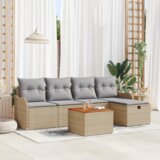  6 komada vrtna sofa set s jastučićima bež poli ratan | shoptok.hr