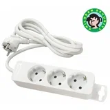 Priključnica bela 16A 250V 3680W 3x1.5mm2 prenosna nerastavna trostruka (produžni kabl) ME-PR3-3M DZ