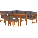  7-dijelni vrtni blagovaonski set s jastucima od bagremovog drva | shoptok.hr