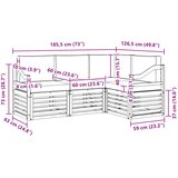  Setovi sofa 4 pcs Bijela i svjetlosiva 185,5 x 126,5 x 73 cm | Eponuda.ba