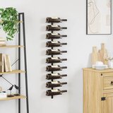  Zidni stalak za vino za 10 boca crni metalni | Eponuda.com