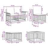  Zunanja garnitura za sedenje 6 pcs Naravna in krem bela, (5000270037) | Shoptok.si