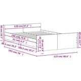  Kreveta s uzglavljem i podnožjem boja hrasta 120x190 cm | shoptok.hr
