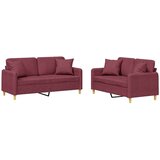  2-dijelni set sofa s jastucima crvena boja vina od tkanine | shoptok.hr
