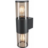 Mitea zidna baštenska lampa crna smoky Max.A60 IP54 2xE27 M915 s Cene