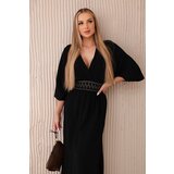 Kesi Włoski Muslin dress with embroidery at the waist black | shoptok.hr