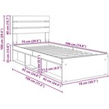  Okvir za krevet s uzglavljem Sonoma hrast 75 x 190 cm | shoptok.hr