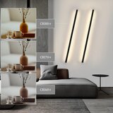 Nettlife 2 LED stenski svetilki, 100 cm notranja stenska svetilka, črna, moderna oblika, zatemnljiva, toplo bela, (5000491213) Cene