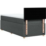 vidaXL Box spring postelja z vzmetnico temno siva 90x190 cm blago | Shoptok.si