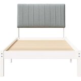  Okvir za krevet s uzglavljem Bijelo 90 x 190 cm tkanina | shoptok.hr