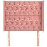  Uzglavlje s ušima ružičasti 103x16x118/128 cm baršunasti | shoptok.hr