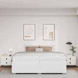  Konstrukcija postelje Bela 200 x 200 cm Umetna koža | Shoptok.si