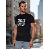 DStreet T-shirt męski z nadrukiem czarna | Shoptok.si