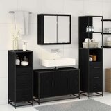 vidaXL Komplet pohištva za kopalnico 4 pcs Črni hrast 90 x 33 x 60 cm | Shoptok.si