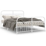 Furnova Kovinski posteljni okvir z vzglavjem in vznožjem bel 160x200 cm, (21934235) | Shoptok.si