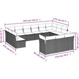  13-dijelni set vrtnih sofa s jastucima smeđi od poliratana | shoptok.hr