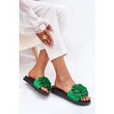 Boto Ladies flip flops decorated with flowers green Cellanen | shoptok.hr