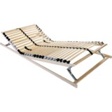 vidaXL Lamelni podstavek z vzglavjem Rjava, črna in siva 140 x 190 cm | Shoptok.si