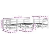  Set lounge namještaja za vrt 8 pcs Vosak Smeđa Masivna borovina - Vosak smeđa | shoptok.hr