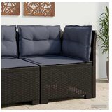 vidaXL Fotelja za jedan s Jastucima Izgled Ratan PP Antracit - Antracit Kutna sofa s svijetlosivim jastučićem i jastučićem za leđa | shoptok.hr
