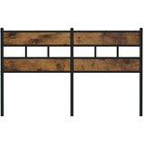 vidaXL Posteljno vzglavje dimljeni hrast 140 cm železo/inženirski les | Shoptok.si