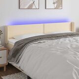  LED uzglavlje krem 203x16x78/88 cm od tkanine | shoptok.hr