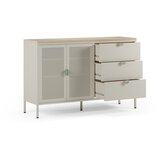 Marckeric Kremno bela/v naravni barvi kovinska komoda 140x90x40 cm Sayla – | Shoptok.si