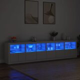  Komoda s LED svjetlima bijela 283x37x67 cm Slike