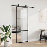  Klizna vrata s priborom crna 76 x 205 cm od ESG stakla | shoptok.hr