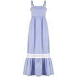 Trendyol Blue Waist Opening Guipure Detailed Maxi Woven Dress | shoptok.hr
