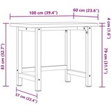 vidaXL Delovna miza 100x60x83 cm trdna bukovina pravokotna | Shoptok.si