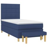  Krevet s oprugama i madracem plavi 90 x 190 cm od tkanine | shoptok.hr