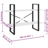 vidaXL ormarić za knjige s 2 razine crni 100 x 30 x 70 cm od borovine | shoptok.hr