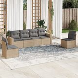 Maison Chic Seti vrtnega pohištva - Vrtna garnitura - Vrtni pohištvo set 6-delna z blazinami bež poli ratan, (21819825) | Shoptok.si