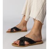 Gemre Black braided women's flip-flops Ellinara | Shoptok.si