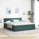  Otomanski posteljni okvir z vzmetnico temno zelena 180x200cm | Shoptok.si