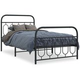 Metalni okvir kreveta uzglavlje i podnožje crni 100x190 cm | shoptok.hr