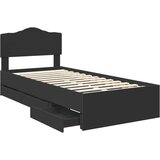  Krevetna konstrukcija Crna 100 x 200 cm Inženjersko Drvo | shoptok.hr